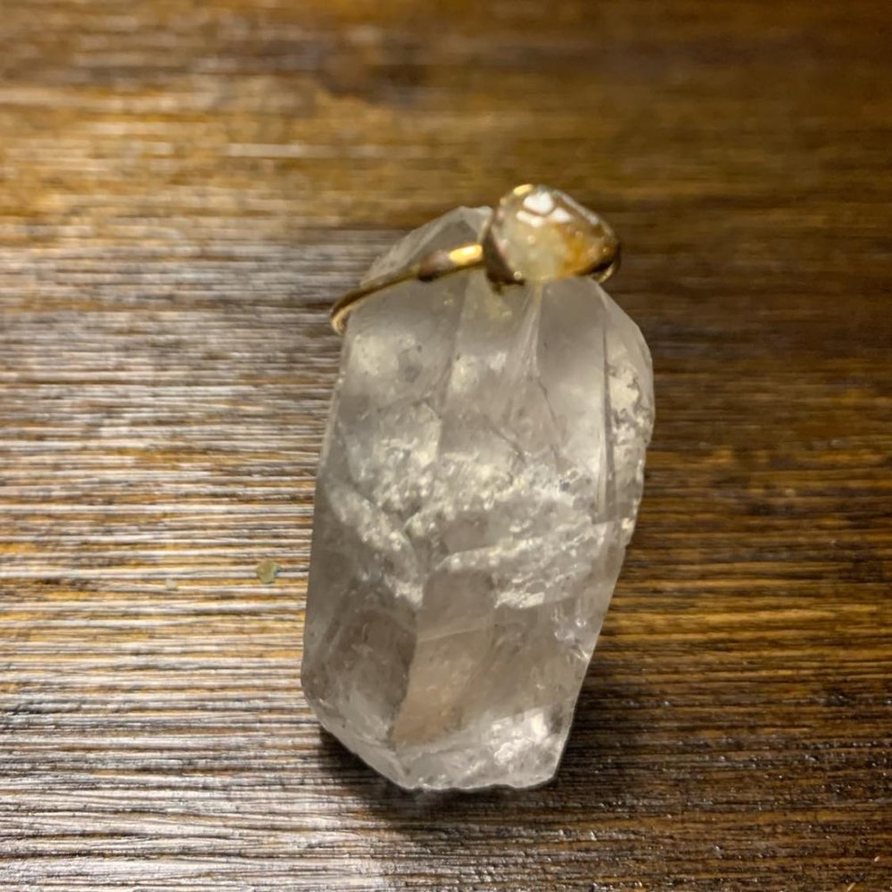 Gold Wire Wrapped Citrine Ring